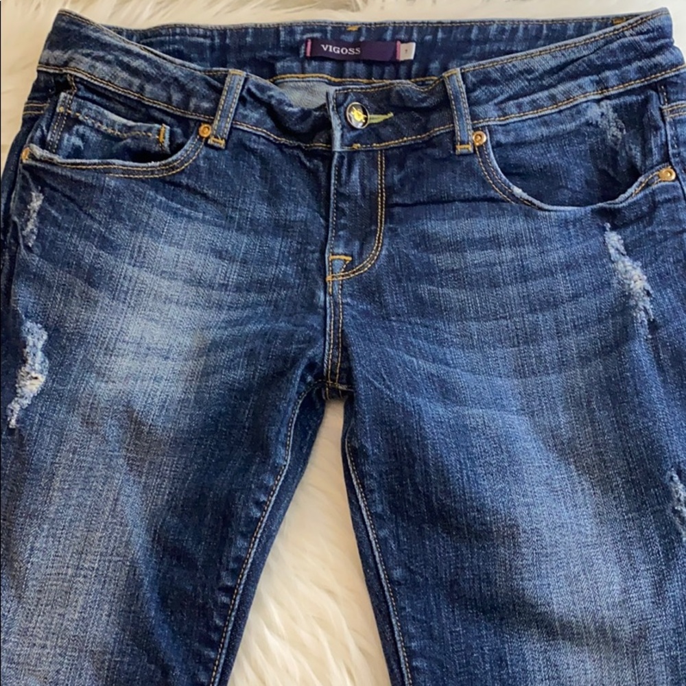 Vigoss capri pants size 7 crop leg rolled